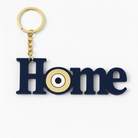 Χειροποίητο μπρελόκ HOME από plexiglass με μάτι σε χρυσό καθρέφτη – So Cute by Dimi