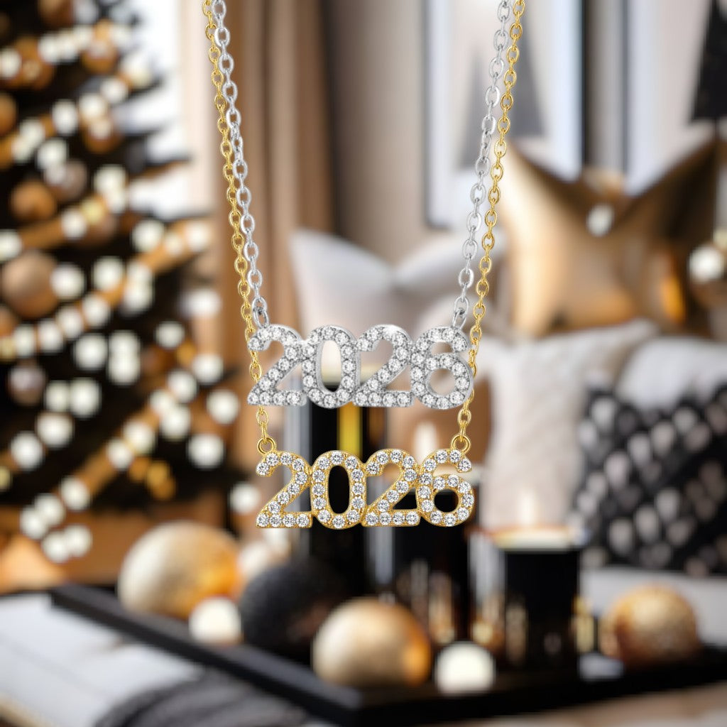 Κολιέ γούρι 2026 από ατσάλι με ζιργκόν – διαθέσιμο σε χρυσό και ασημί So Cute by Dimi