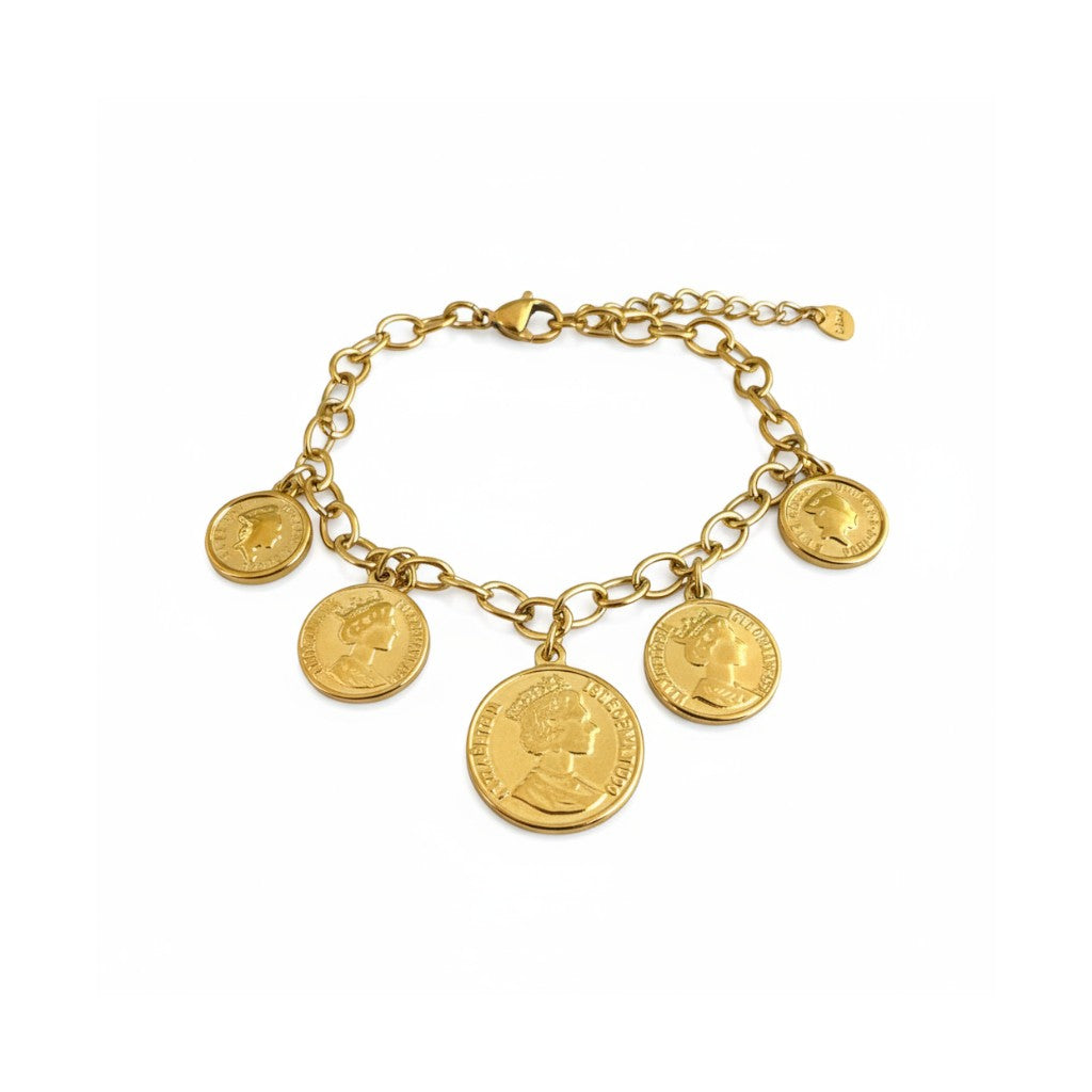 Βραχιόλι “Royal Coins” – Ατσάλινο με νομίσματα σε χρυσό ή ασημί | So Cute by Dimi