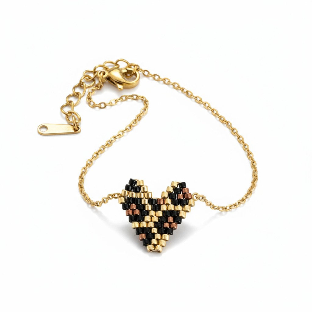Βραχιόλι “Wild Heart” – Miyuki Καρδιά Animal Print σε δύο χρώματα | So Cute by Dimi