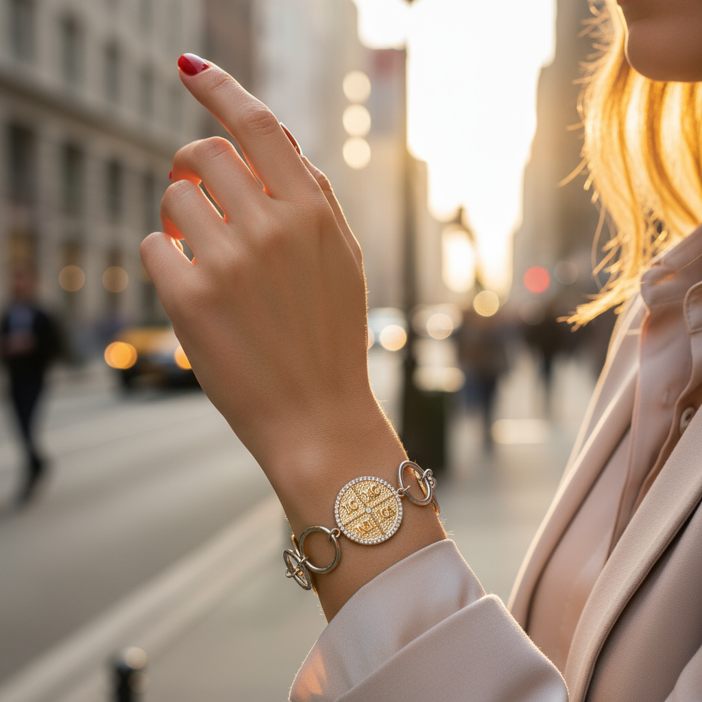 Ατσάλινο βραχιόλι με κωνσταντινάτο & ζιργκόν - So Cute by Dimi