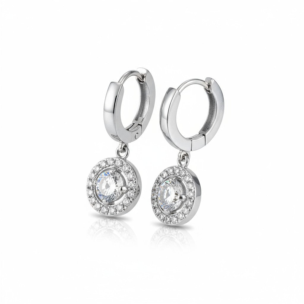 Ατσάλινα Σκουλαρίκια με Κρικάκι & Ζιργκόν | So Cute by Dimi