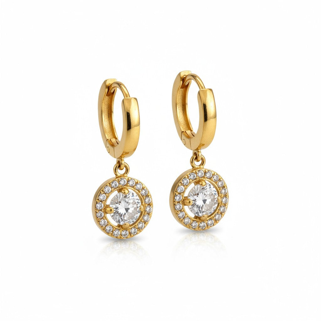 Ατσάλινα Σκουλαρίκια με Κρικάκι & Ζιργκόν | So Cute by Dimi