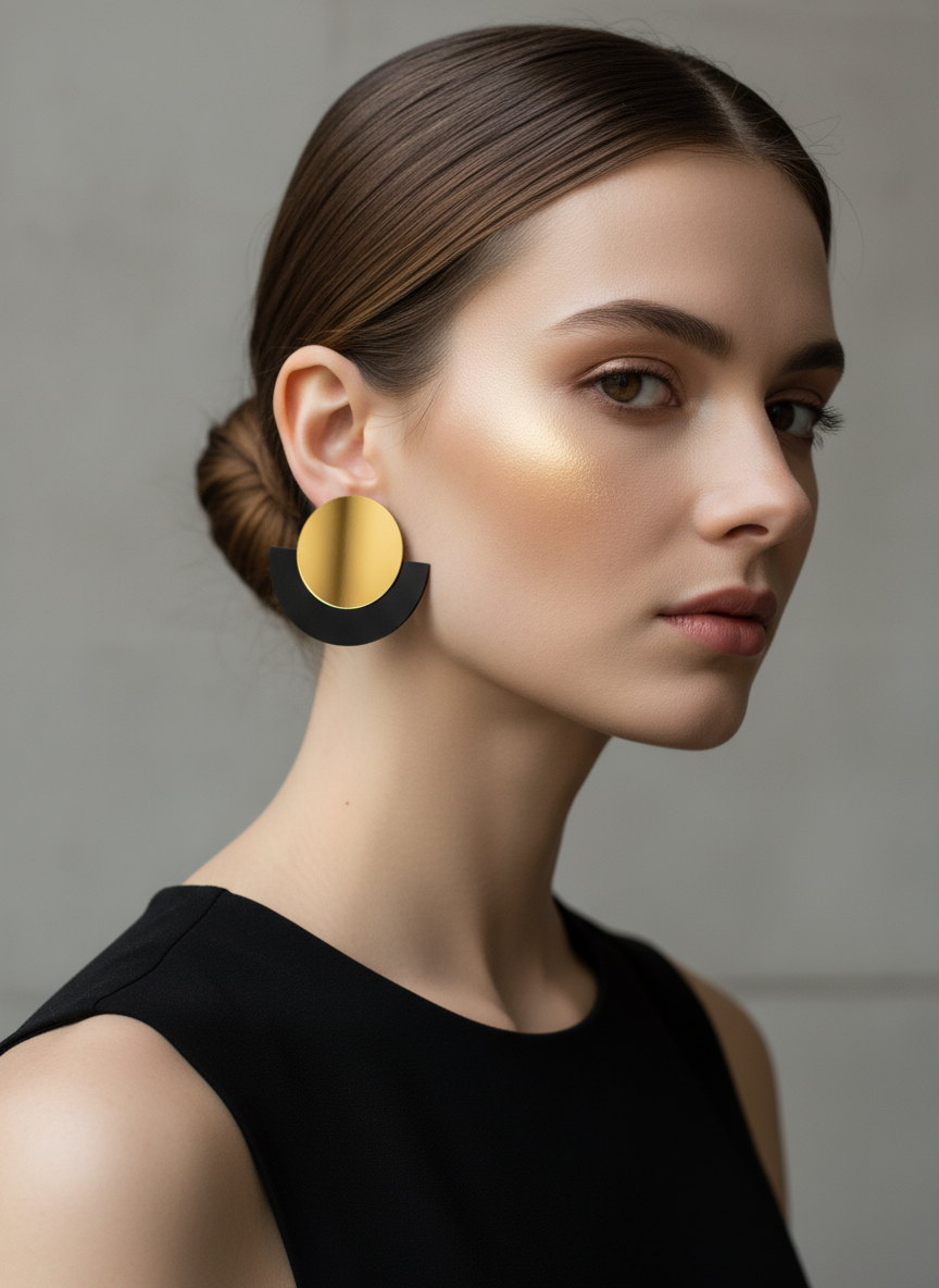 Kate Earrings – Χειροποίητα σκουλαρίκια από πλέξιγκλας με κύκλο και ημικύκλιο – So Cute by Dimi