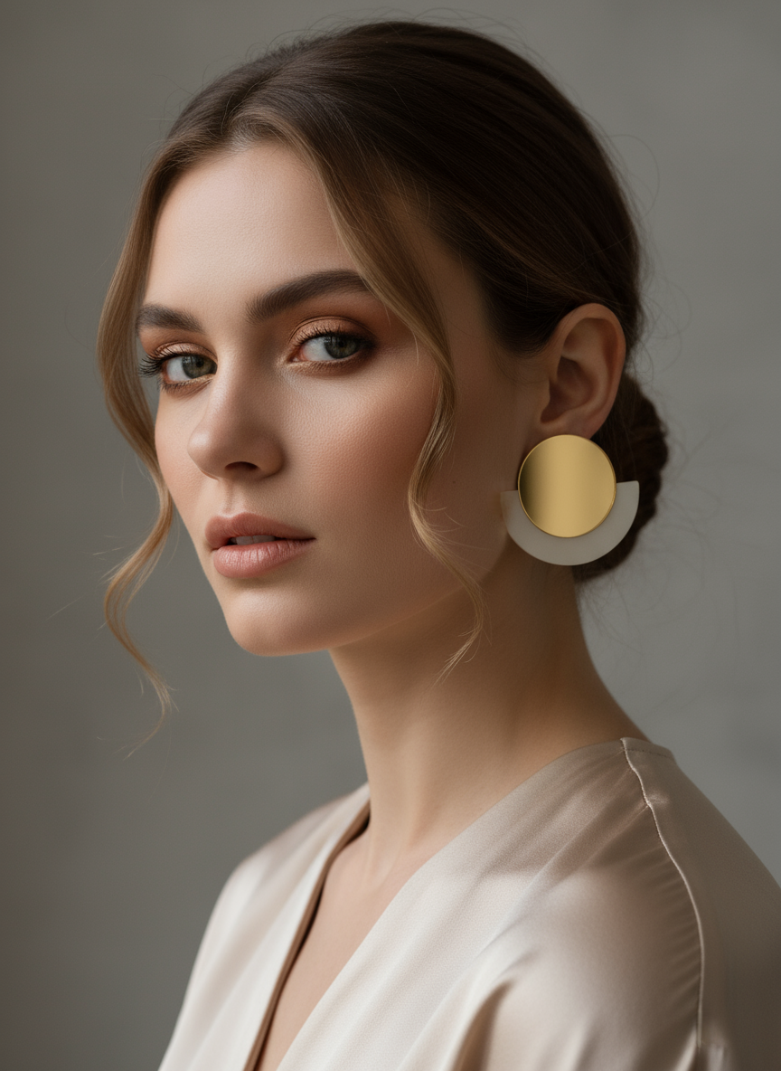 Kate Earrings – Χειροποίητα σκουλαρίκια από πλέξιγκλας με κύκλο και ημικύκλιο – So Cute by Dimi