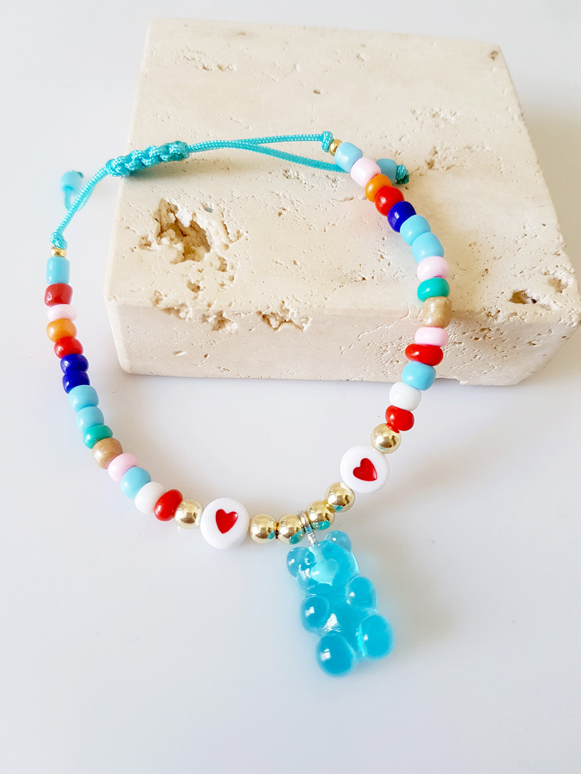 Παιδικό βραχιόλι με πολύχρωμες χάντρες και αρκουδάκι - So Cute by Dimi