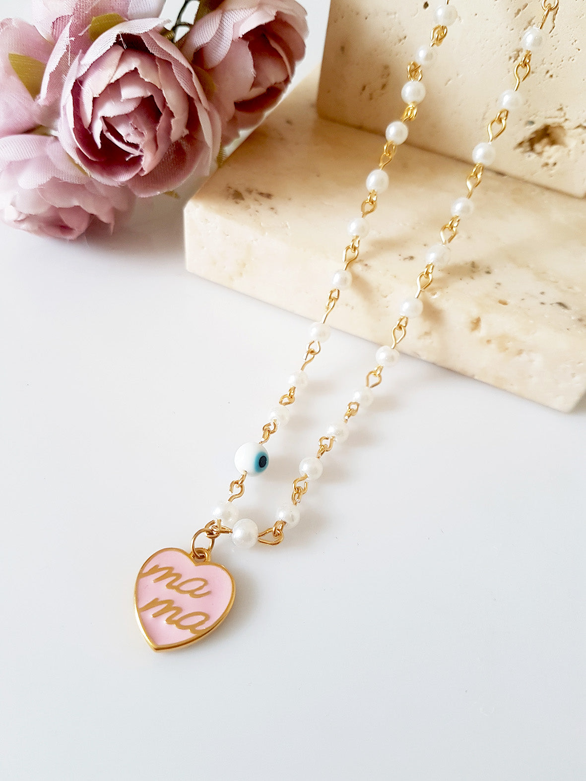 Κολιέ με πέρλες Mama - So Cute by Dimi