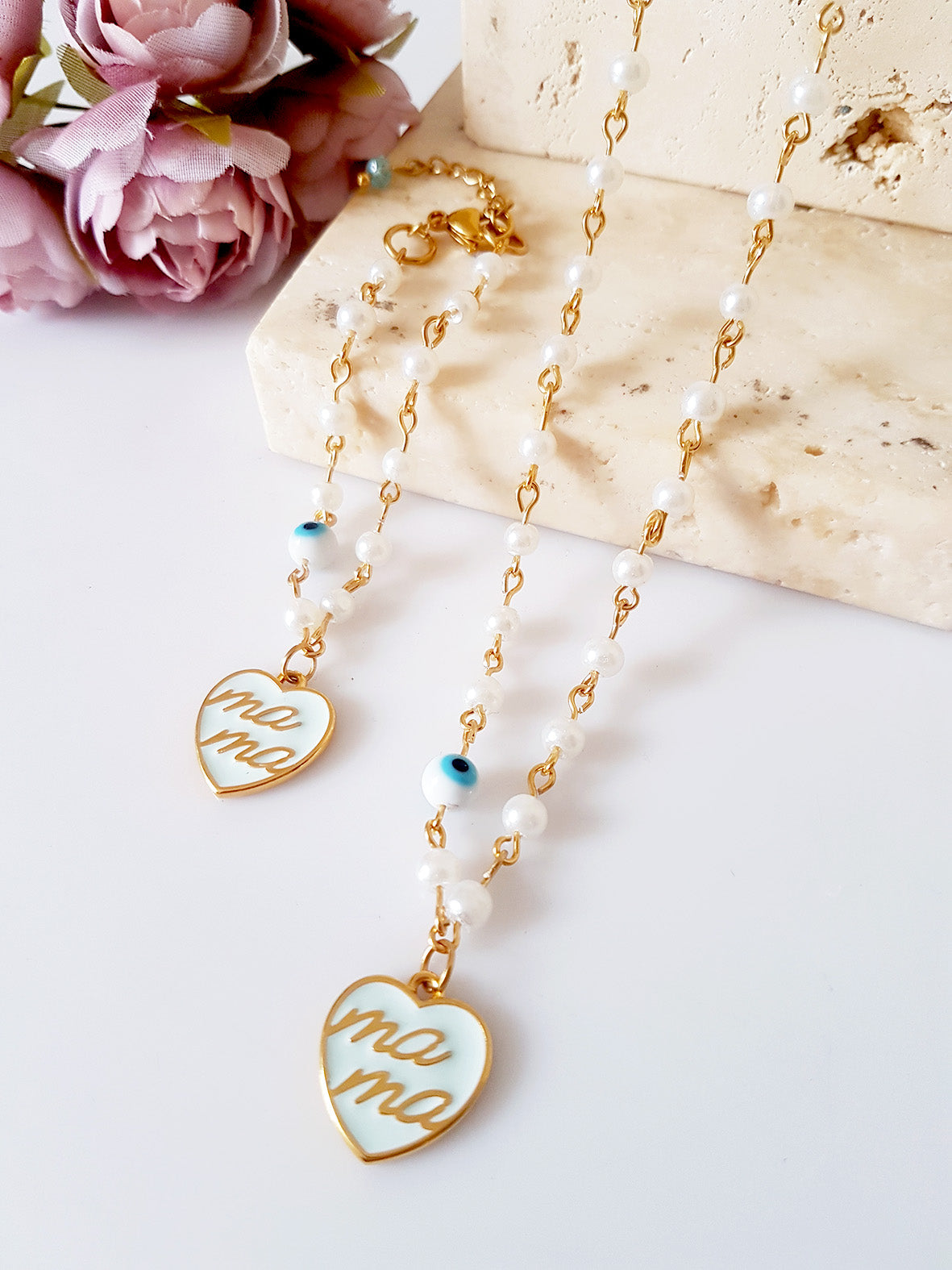 Κολιέ με πέρλες Mama - So Cute by Dimi