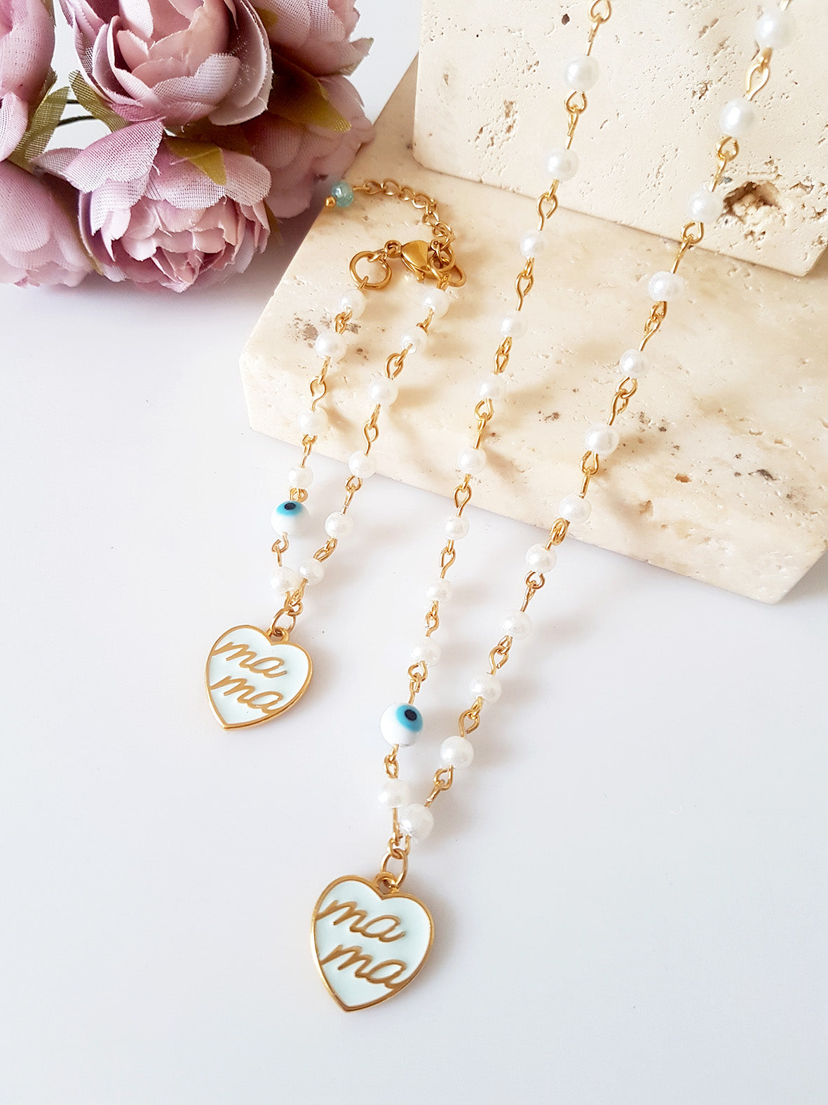 Κολιέ με πέρλες Mama - So Cute by Dimi