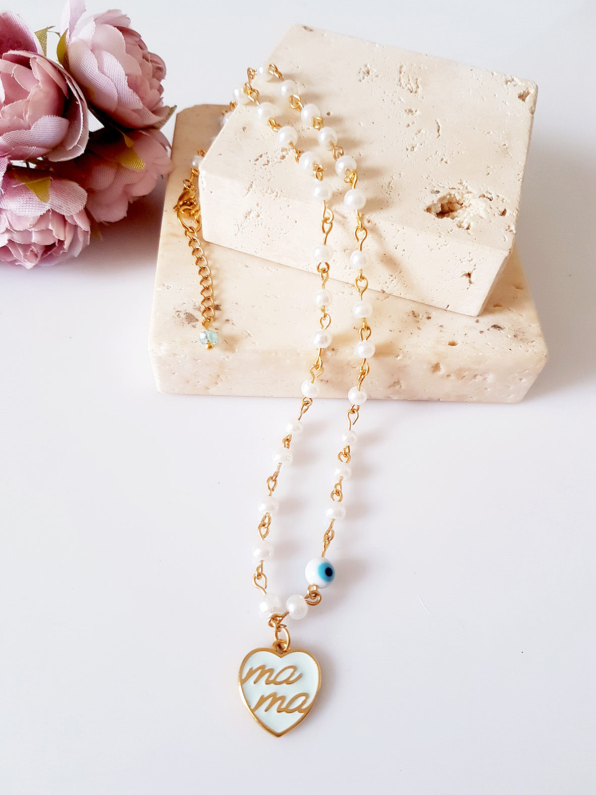 Κολιέ με πέρλες Mama - So Cute by Dimi