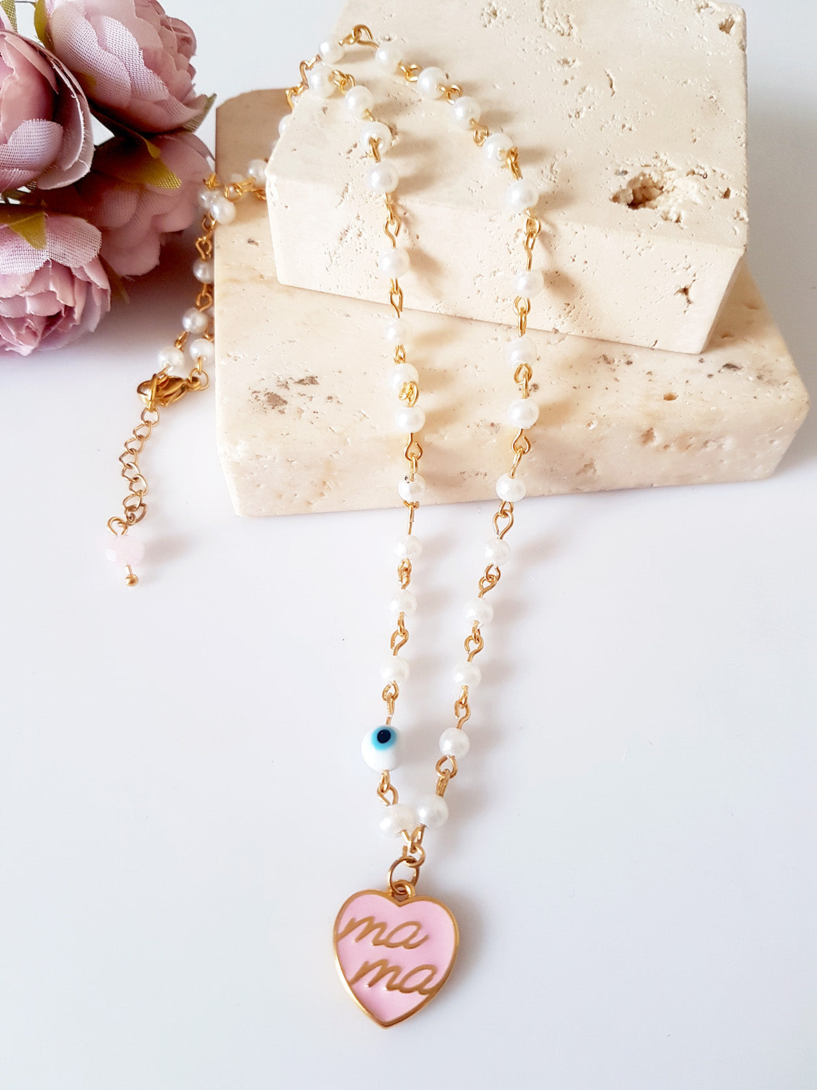 Κολιέ με πέρλες Mama - So Cute by Dimi