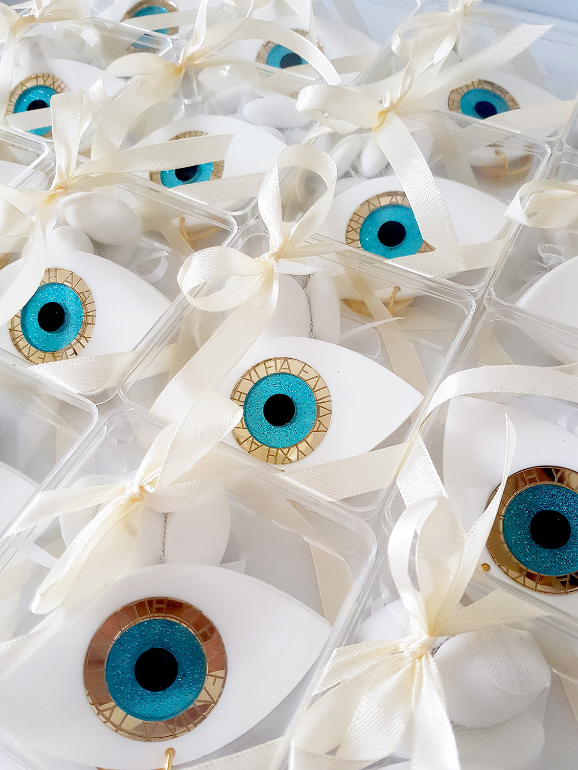 Mπομπονιέρα σε κουτάκι με keychain μάτι - So Cute by Dimi