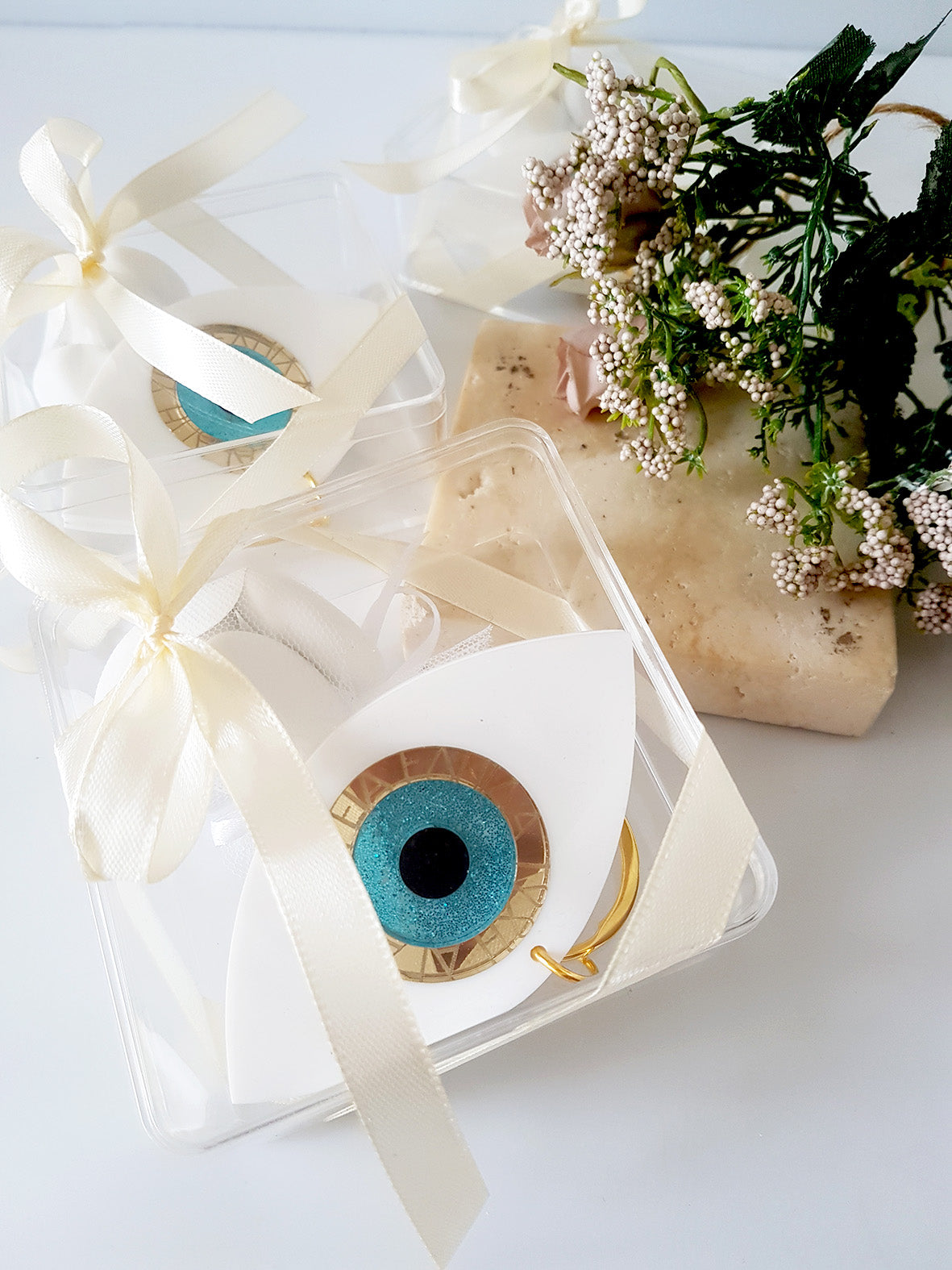 Mπομπονιέρα σε κουτάκι με keychain μάτι - So Cute by Dimi