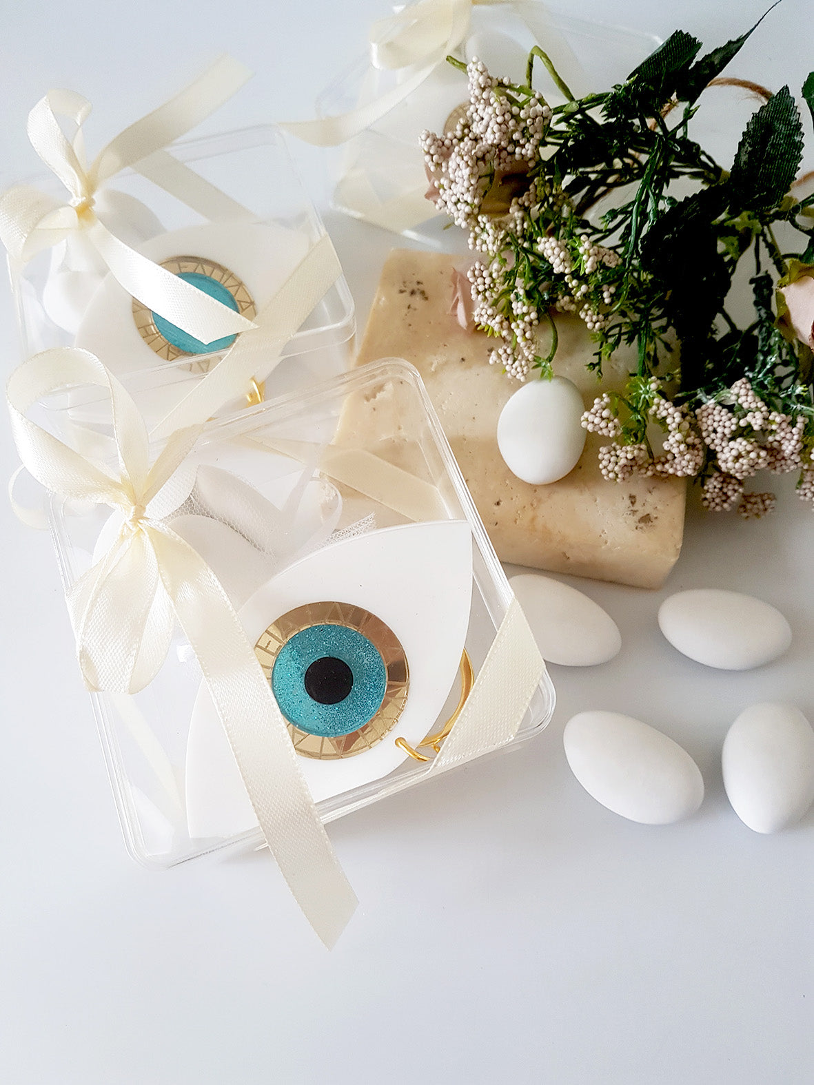 Mπομπονιέρα σε κουτάκι με keychain μάτι - So Cute by Dimi