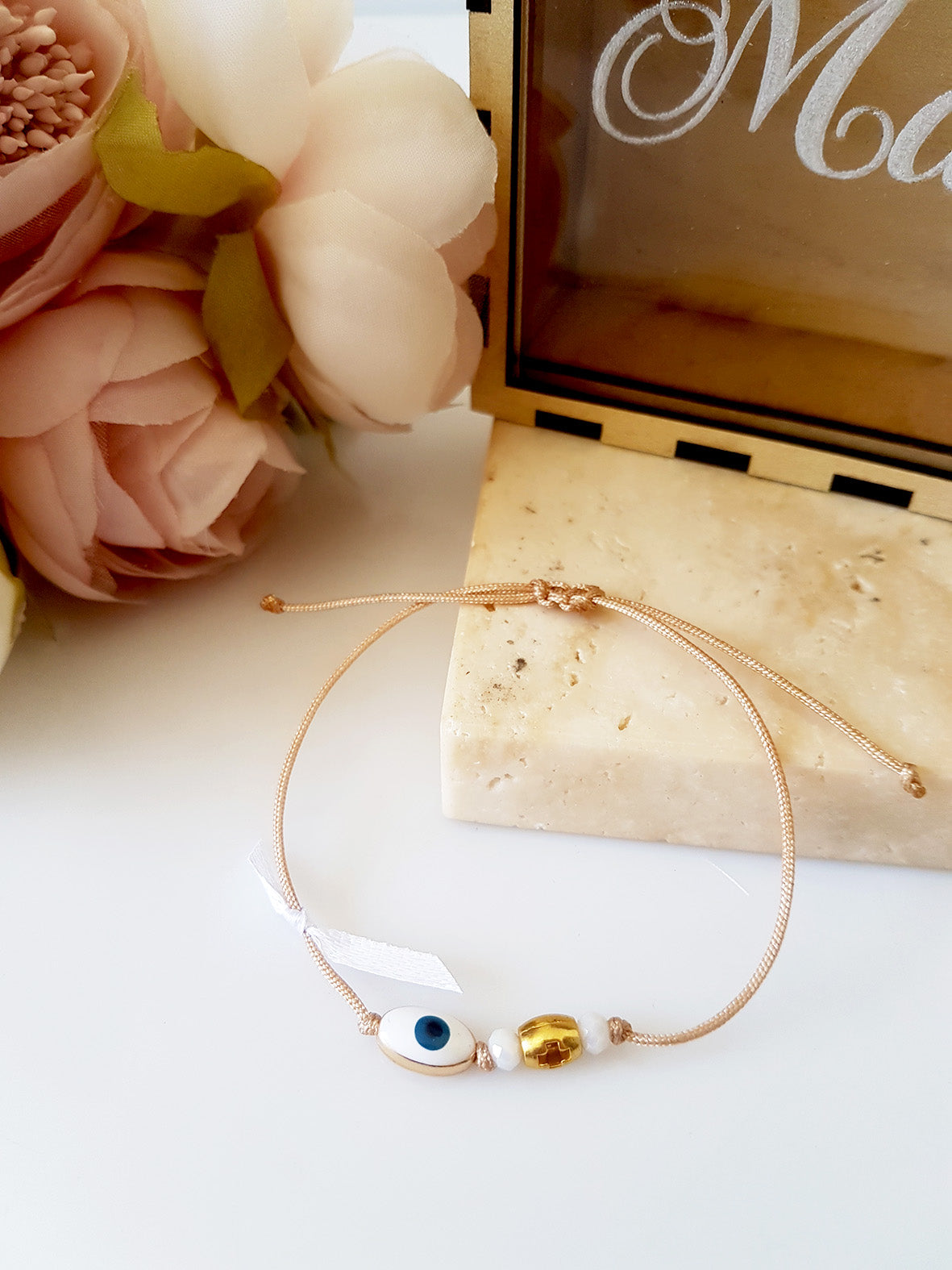 Μαρτυρικό βραχιόλι με οβάλ μάτι, σε συσκευασία 50 τεμαχίων - So Cute by Dimi