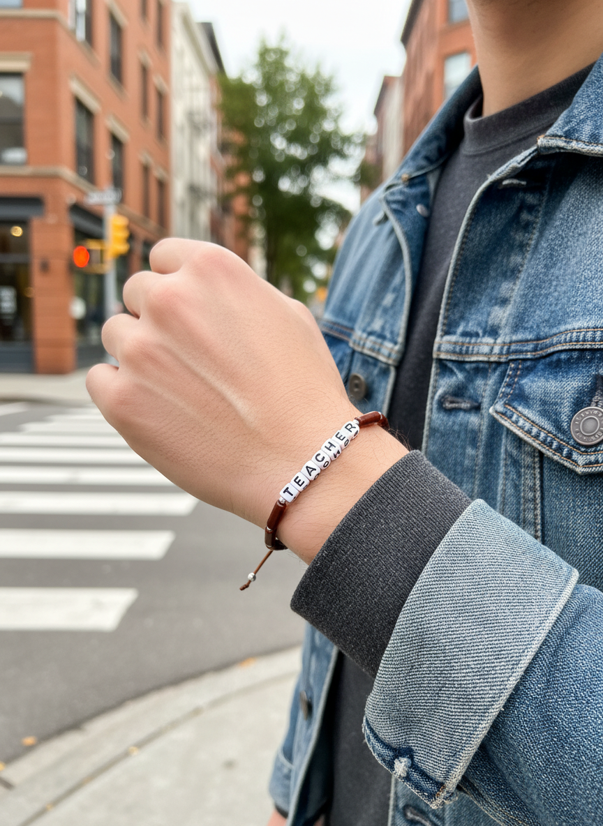 Ανδρικό βραχιόλι Teacher με σωληνάκια πέτρας – So Cute by Dimi
