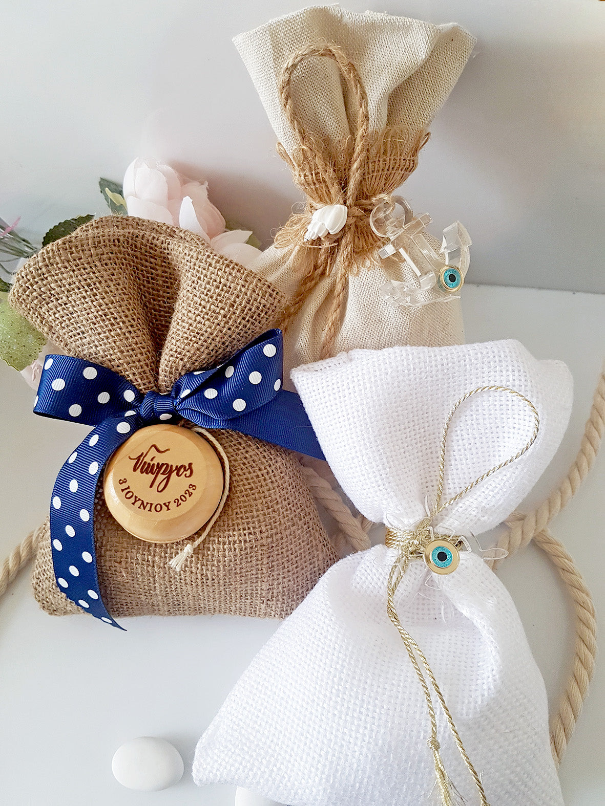 Μπομπονιέρα βάπτισης πουγκί με προσωποποιημένο γιο-γιο - So Cute by Dimi