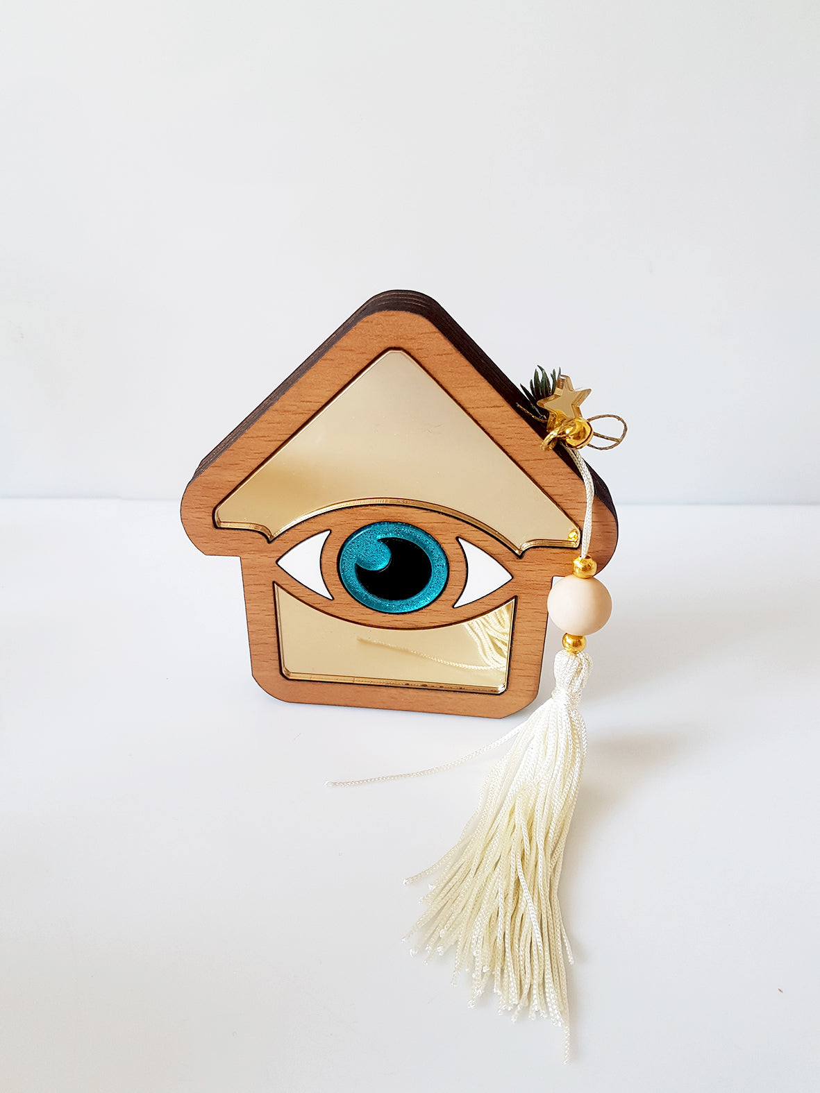 Επιτραπέζιο γούρι Σπιτάκι με μάτι και φούντα - So Cute by Dimi