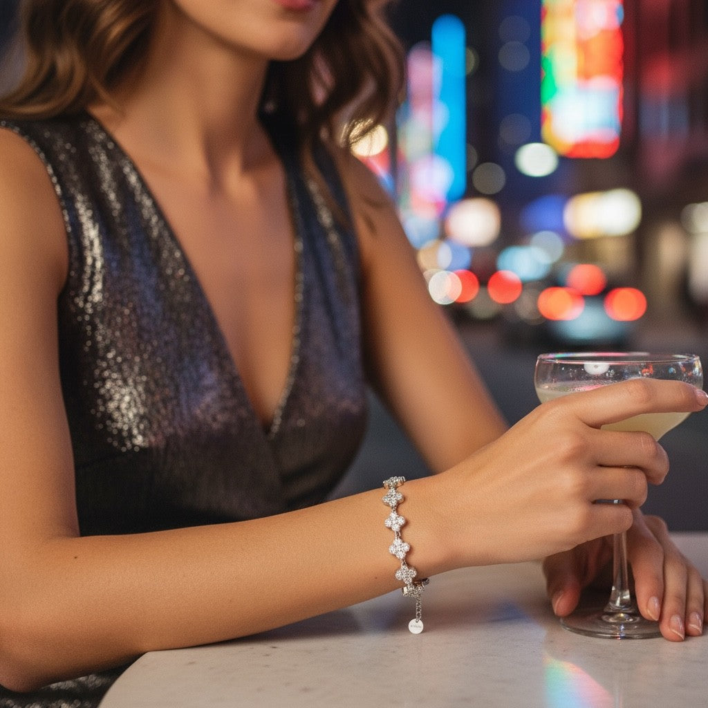 Βραχιόλι Crystal Cross με ζιργκόν (λευκό,) – So Cute by Dimi