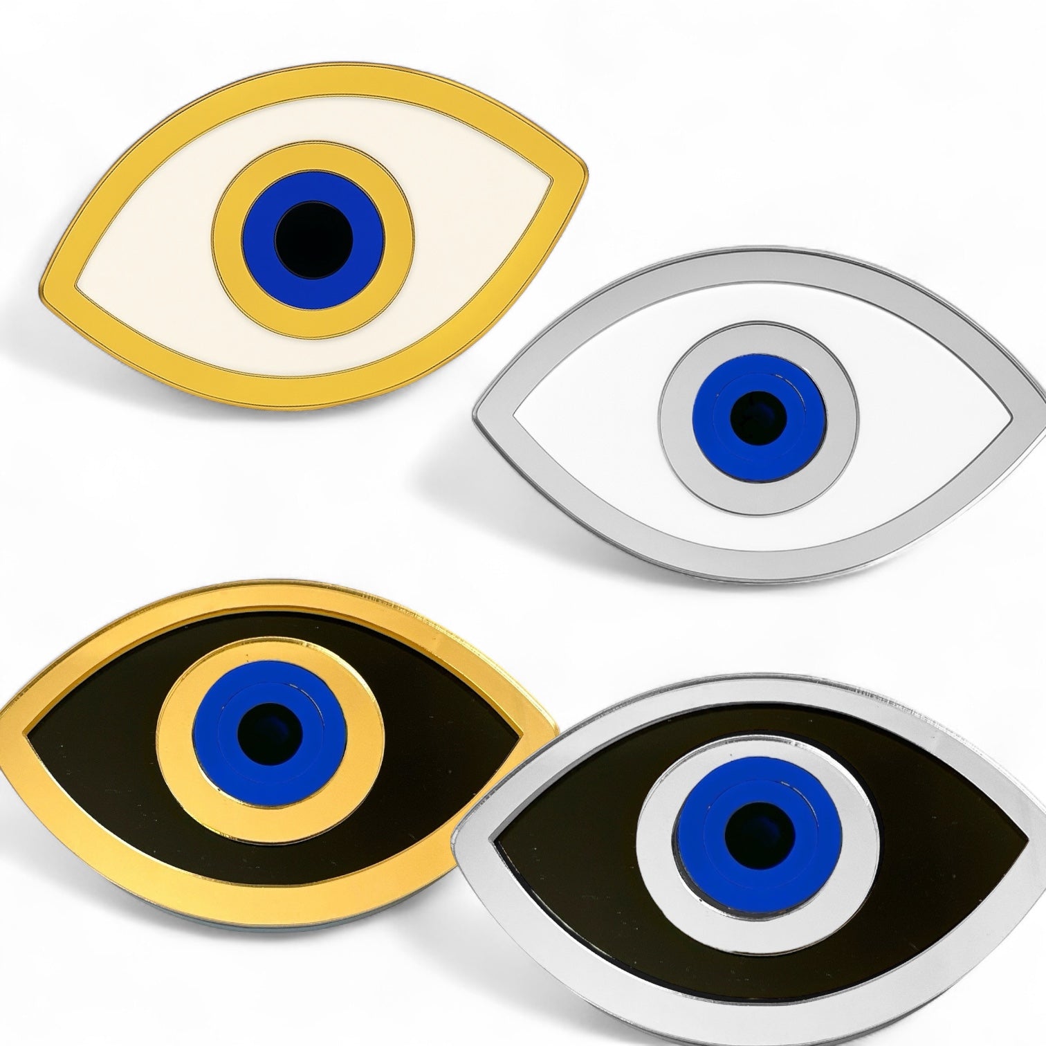 👁️ Επιτραπέζιο Γούρι Μάτι Plexiglass με Χρυσό Καθρέφτη & Λάμψη - So Cute by Dimi