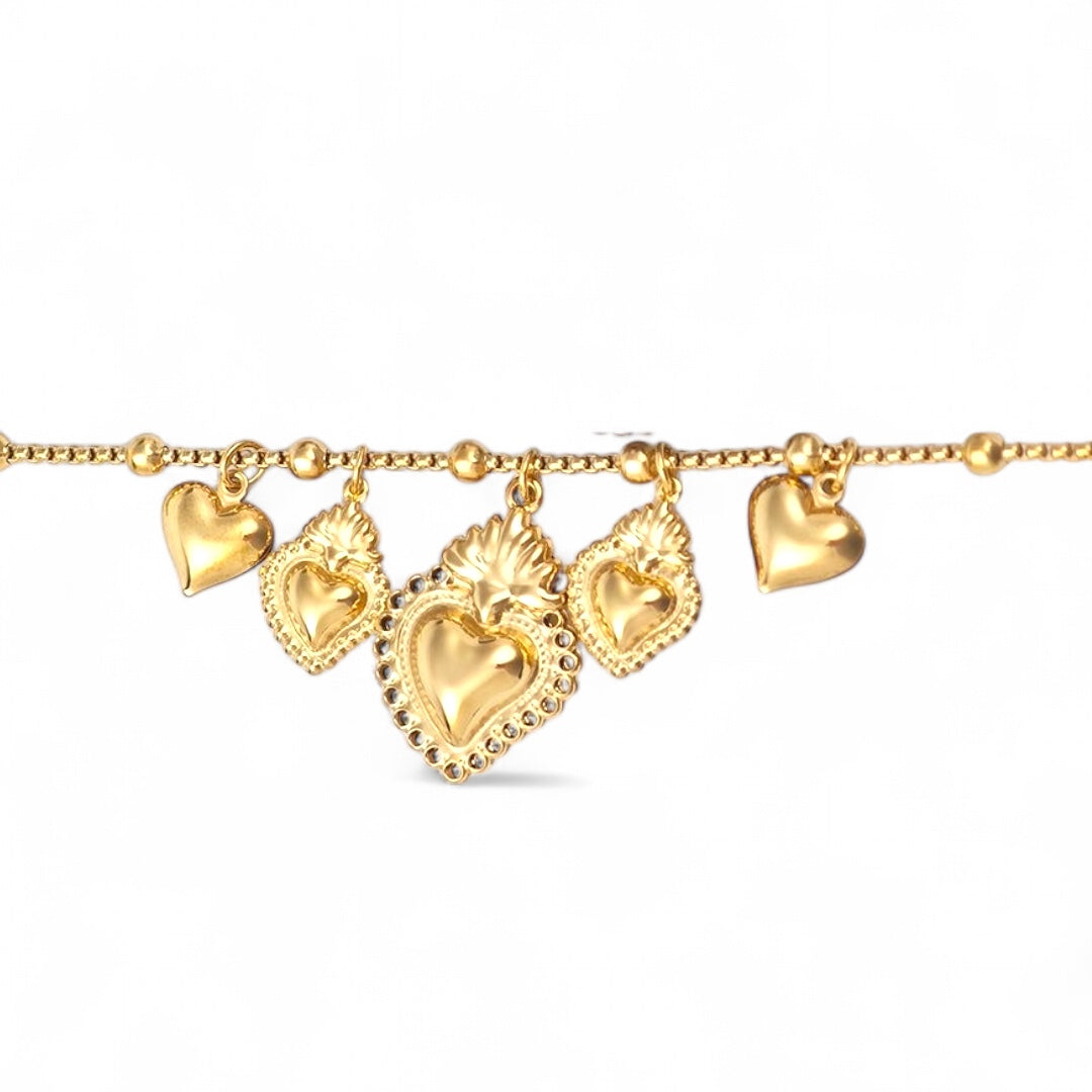 ⚡🚚 Βραχιόλι “Sacred Drops” με Μοτίφ Ιερής Καρδιάς - So Cute by Dimi