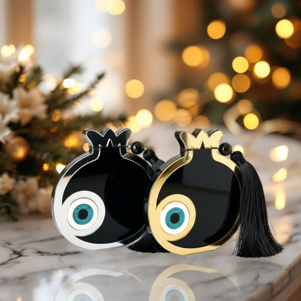 Γούρι ρόδι με μάτι από πλεξιγκλάς καθρέφτη – So Cute by Dimi