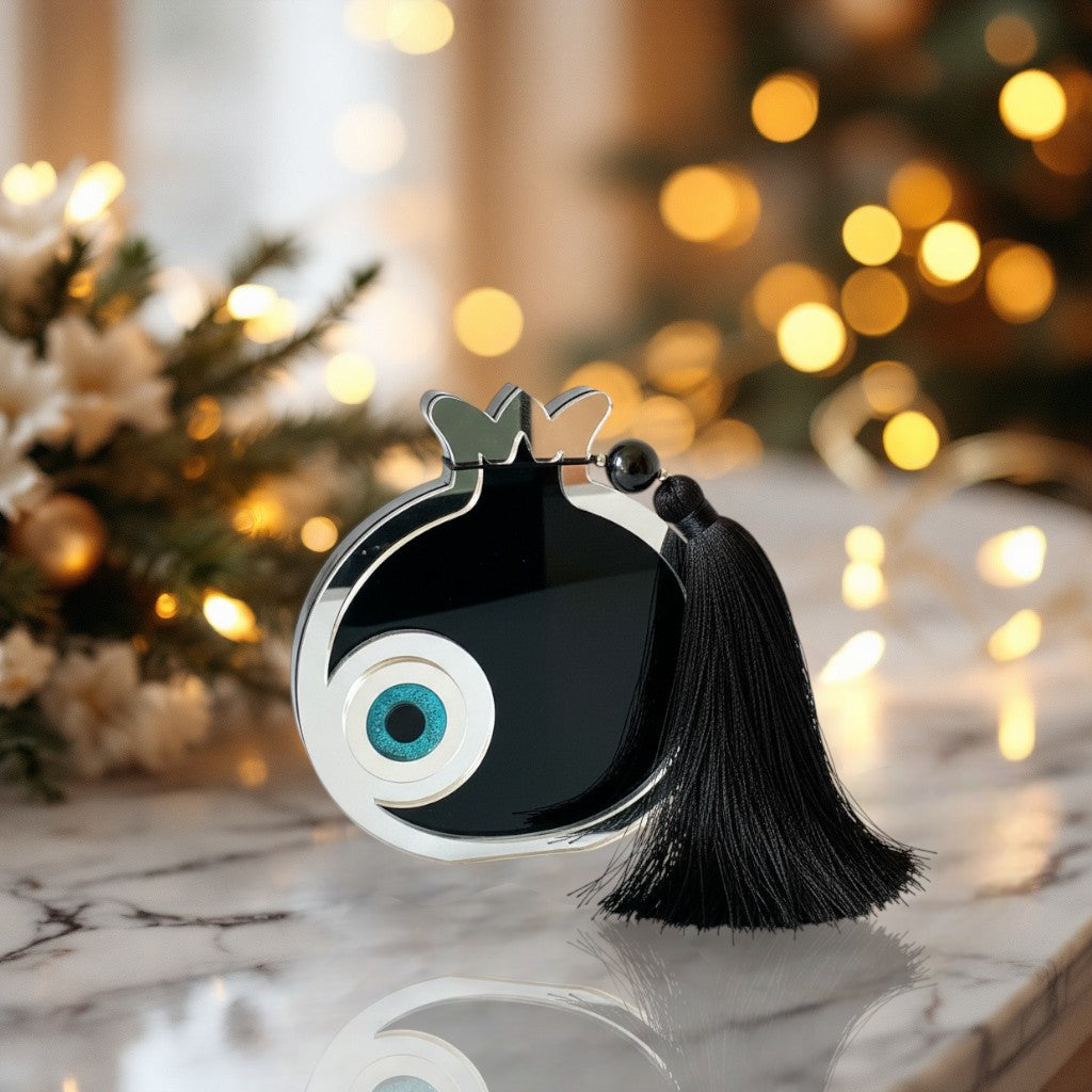 Γούρι ρόδι με μάτι από πλεξιγκλάς καθρέφτη – So Cute by Dimi