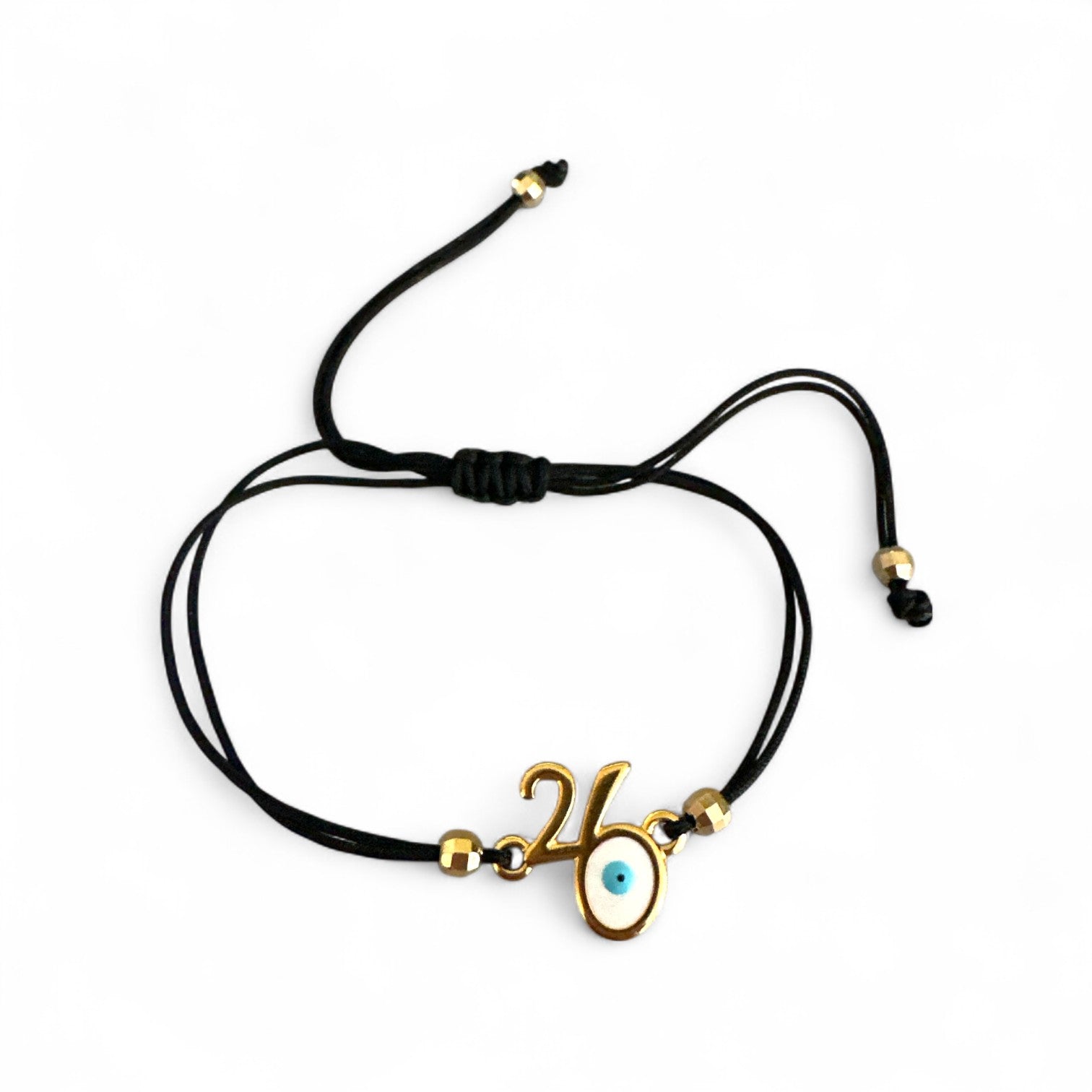 Βραχιόλι γούρι 2026 με ματάκι και χρωματιστό κορδόνι – So Cute by Dimi