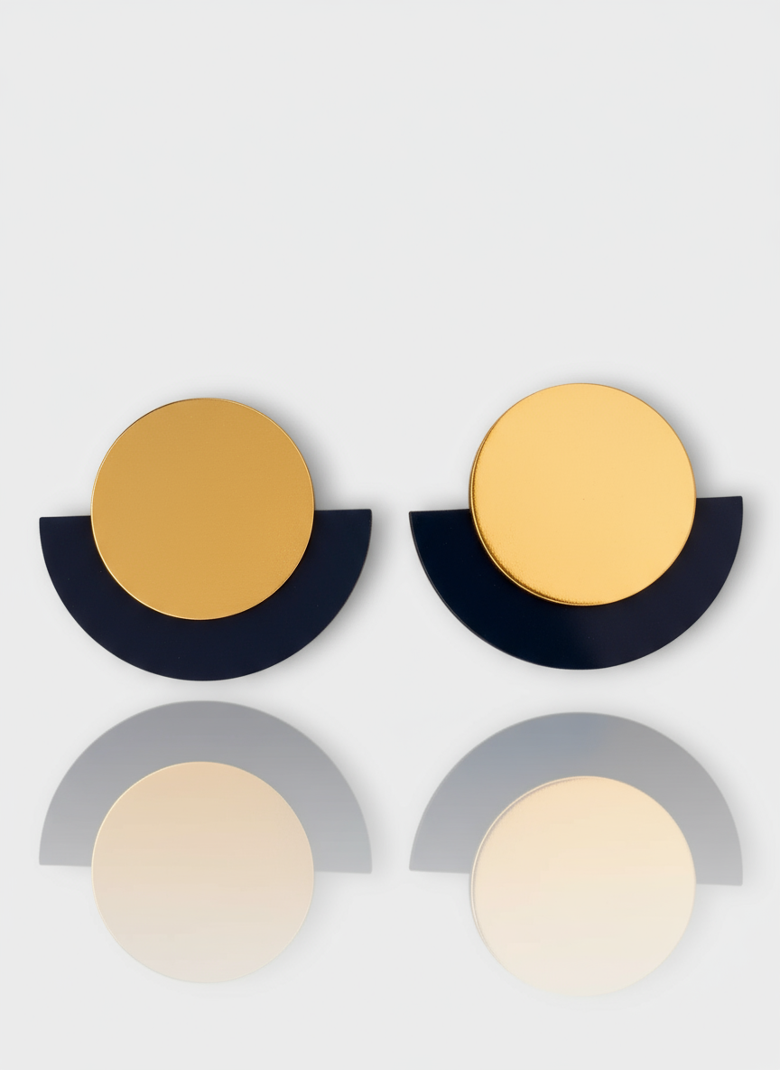 Kate Earrings – Χειροποίητα σκουλαρίκια από πλέξιγκλας με κύκλο και ημικύκλιο – So Cute by Dimi