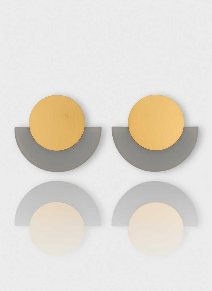 Kate Earrings – Χειροποίητα σκουλαρίκια από πλέξιγκλας με κύκλο και ημικύκλιο – So Cute by Dimi