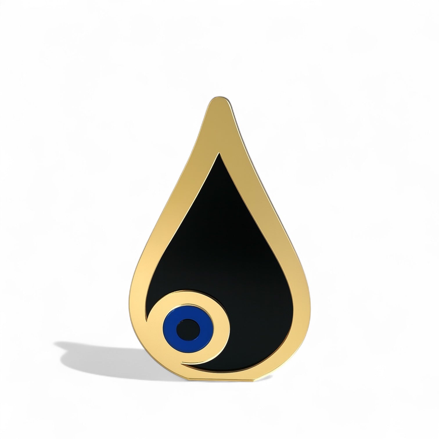 Χειροποίητο γούρι μάτι δάκρυ plexiglass καθρέφτη χρυσό & ασημί με λευκό ή μπλε μάτι – So Cute by Dimi