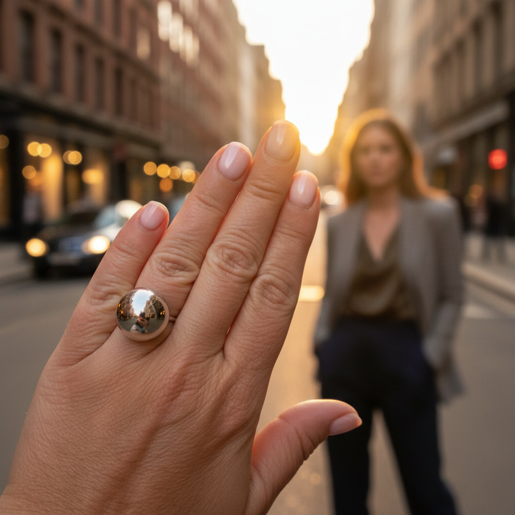 Ball Ring Mini 15mm – Ατσάλινο ρυθμιζόμενο δαχτυλίδι με μικρή μπίλια