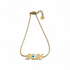 Ατσάλινο βραχιόλι γούρι 2026 με ματάκι – So Cute by Dimi