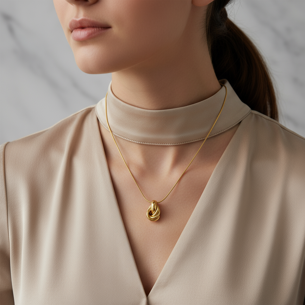 Κολιέ από ατσάλι με twisted κρίκους σε χρυσό– So Cute by Dimi