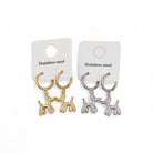 Σκουλαρίκια από ατσάλι σε σχήμα balloon dog με strass, σε χρυσό και ασημί – So Cute by Dimi