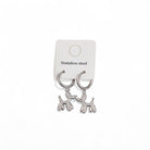 Σκουλαρίκια από ατσάλι σε σχήμα balloon dog με strass, σε χρυσό και ασημί – So Cute by Dimi