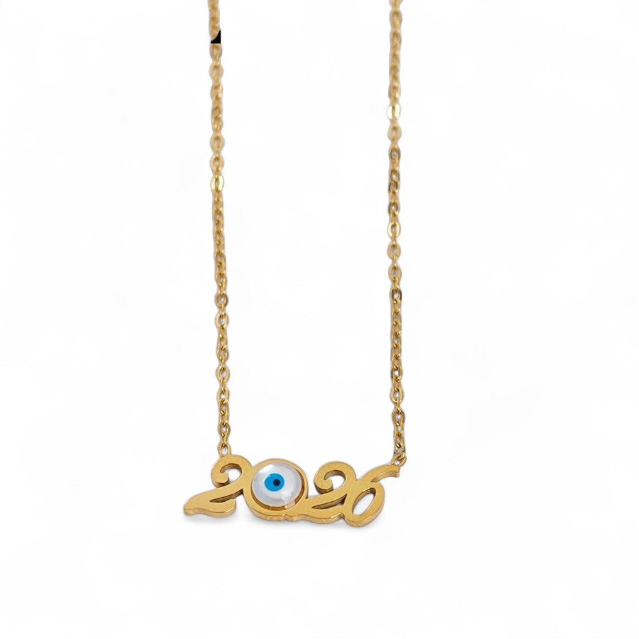 ΚΚολιέ γούρι 2026 από ατσάλι με μάτι σε χρυσό – Λιανική & χονδρική So Cute by Dimi