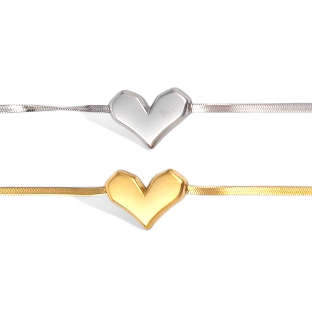 Βραχιόλι από ατσάλι με διπλωμένη καρδιά – Folded Heart by So Cute
