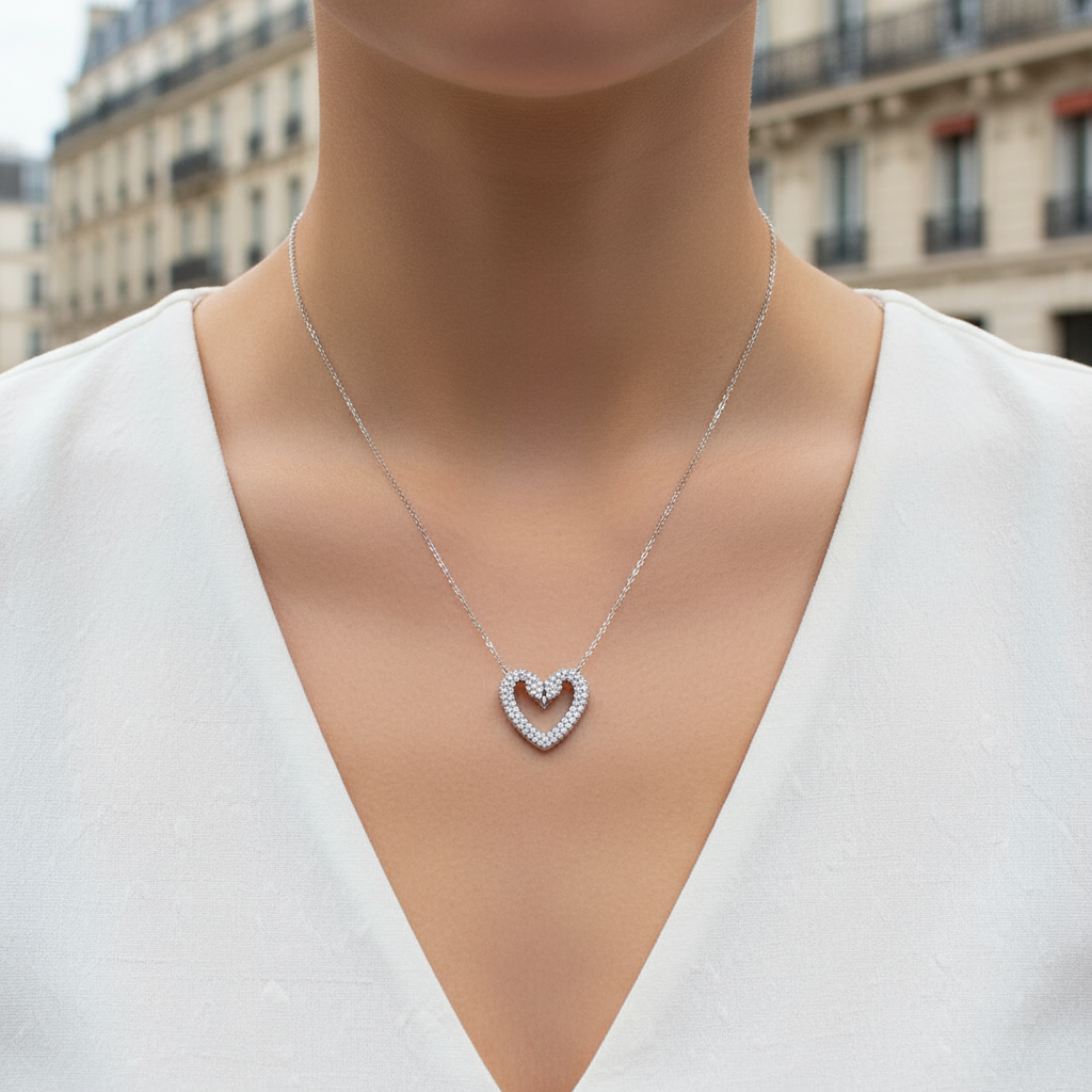 Swan Love Necklace – Κολιέ με κύκνους και καρδιά από ζιργκόν σε χρυσό ή ασημί | So Cute by Dimi
