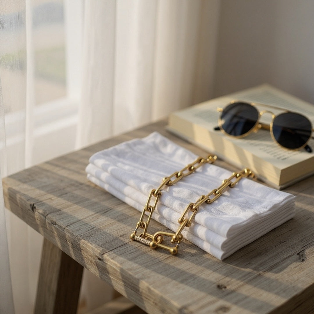 ⚡🚚 Κολιέ “Power Lock” με Αλυσίδα & Ζιργκόν - So Cute by Dimi