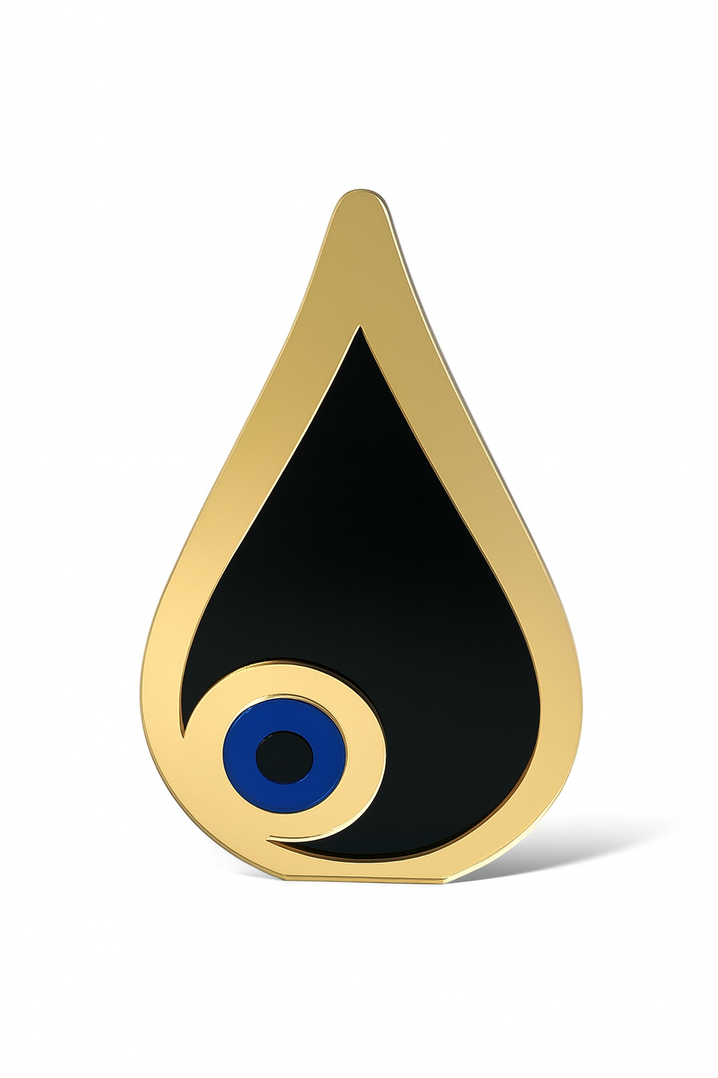 Χειροποίητο γούρι μάτι δάκρυ plexiglass καθρέφτη χρυσό & ασημί με λευκό ή μπλε μάτι – So Cute by Dimi