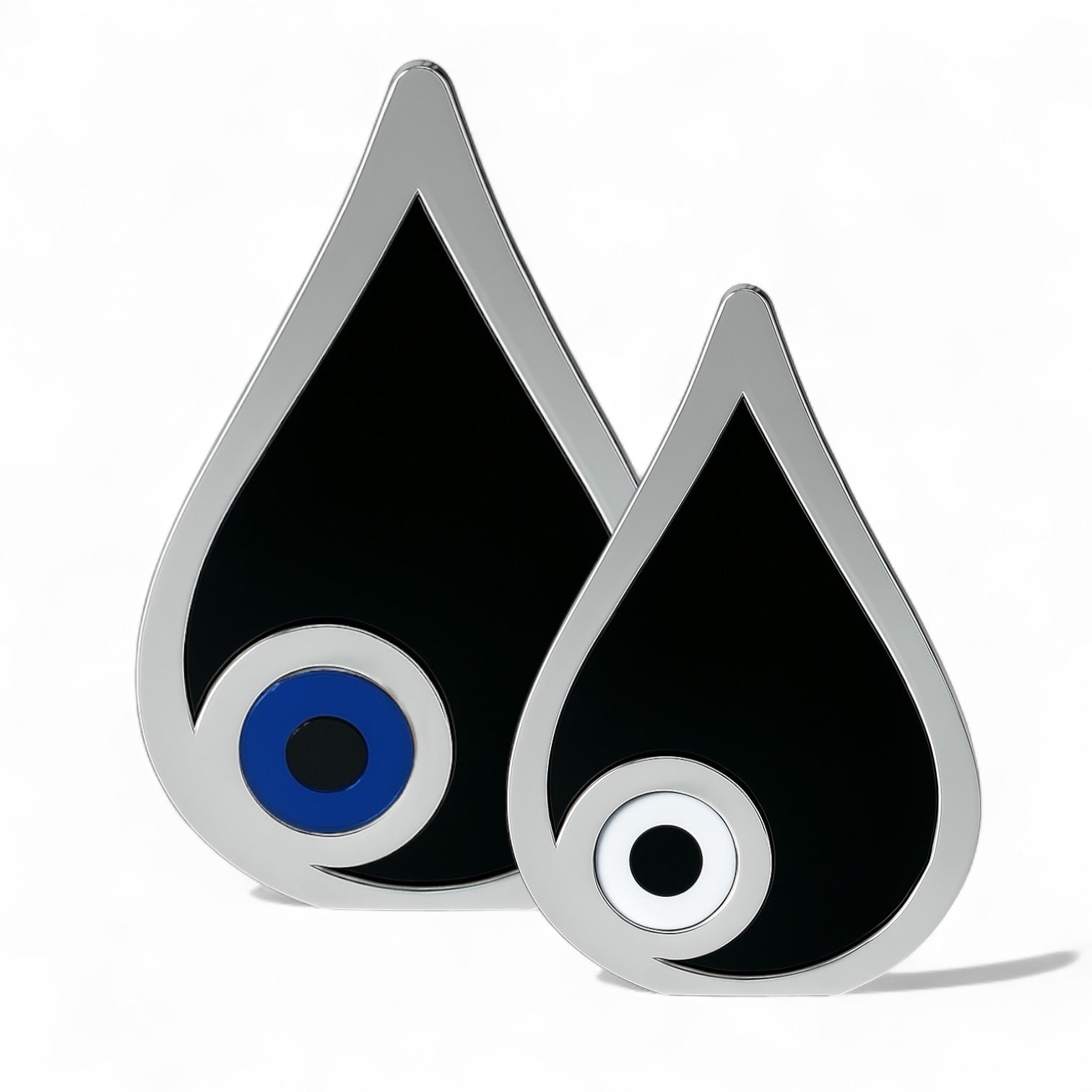 Χειροποίητο γούρι μάτι δάκρυ plexiglass καθρέφτη χρυσό & ασημί με λευκό ή μπλε μάτι – So Cute by Dimi