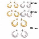 Σκουλαρίκια Chunky Mini Hoops από ανοξείδωτο ατσάλι σε χρυσό & ασημί – mini κρίκοι 15mm, 18mm, 20mm – So Cute by Dimi