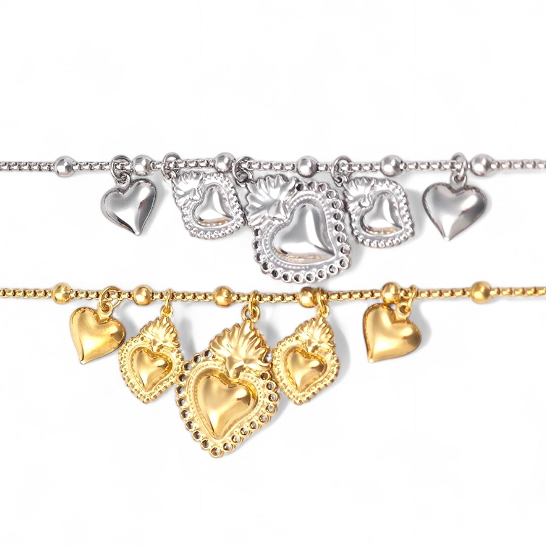 ⚡🚚 Βραχιόλι “Sacred Drops” με Μοτίφ Ιερής Καρδιάς - So Cute by Dimi