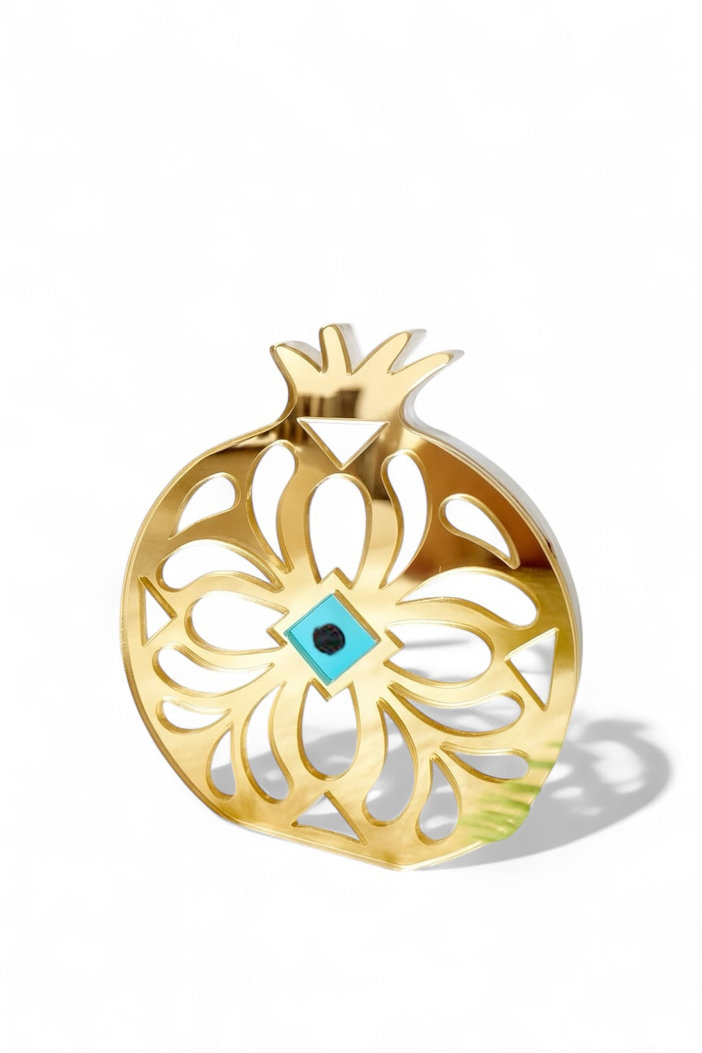 Γούρι 2026 Ρόδι με Μάτι από plexiglass χρυσού καθρέφτη – So Cute by Dimi