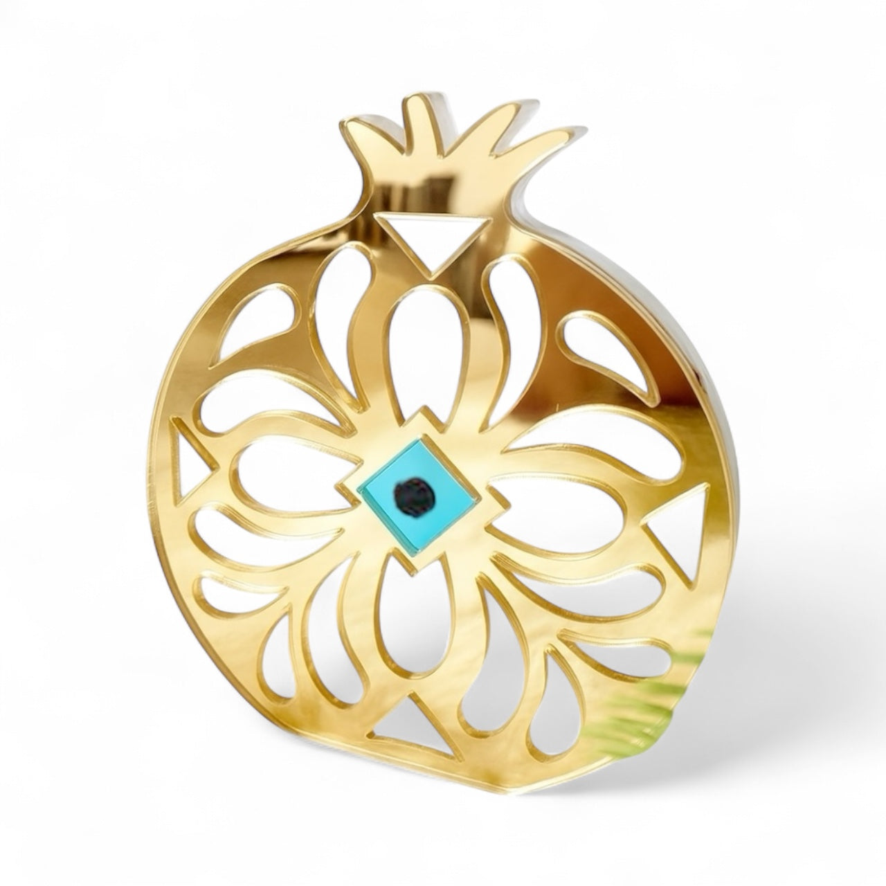 Γούρι 2026 Ρόδι με Μάτι από plexiglass χρυσού καθρέφτη – So Cute by Dimi