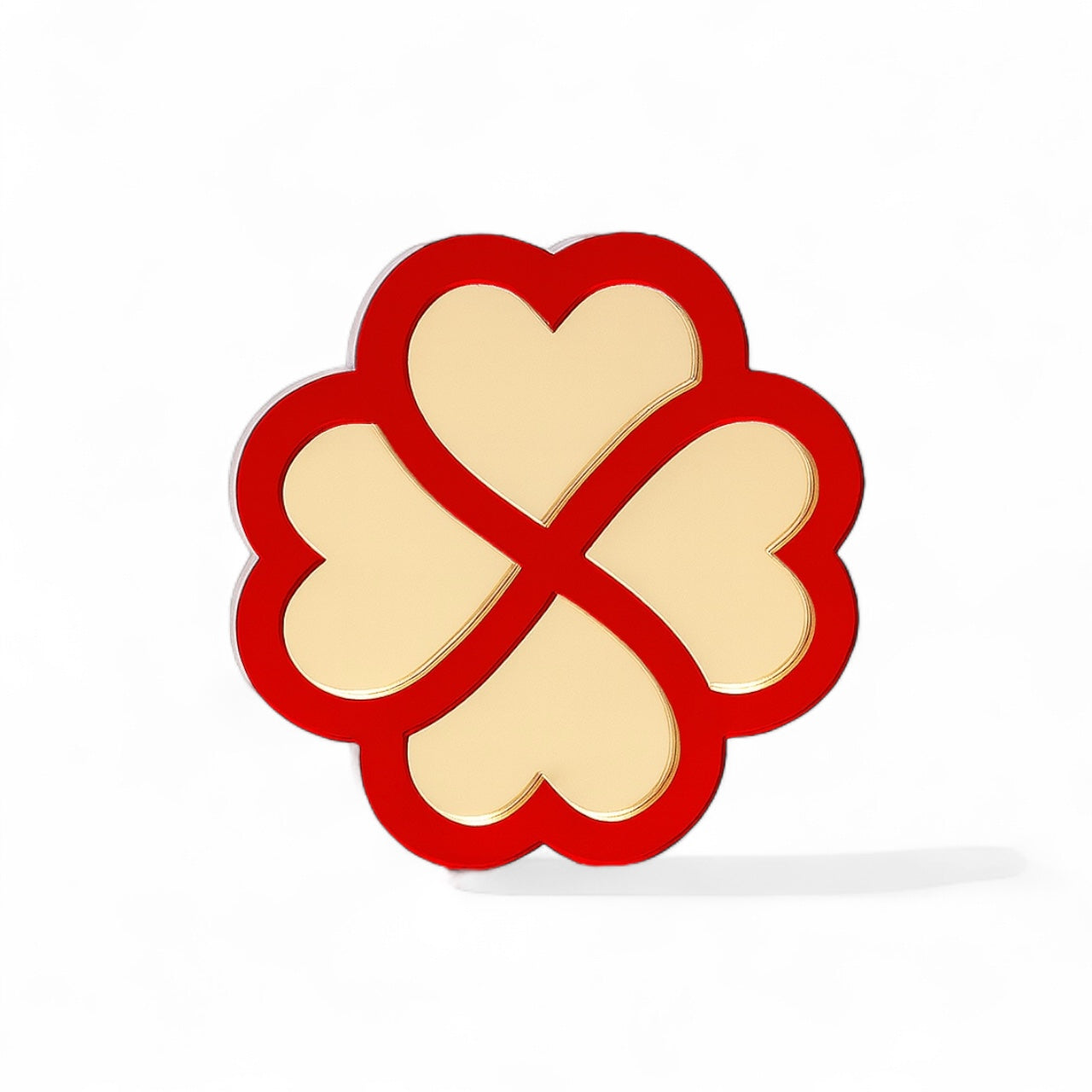 Επιτραπέζιο γούρι τετράφυλλο τριφύλλι με καρδιές από plexiglass καθρέφτη – So Cute by Dimi