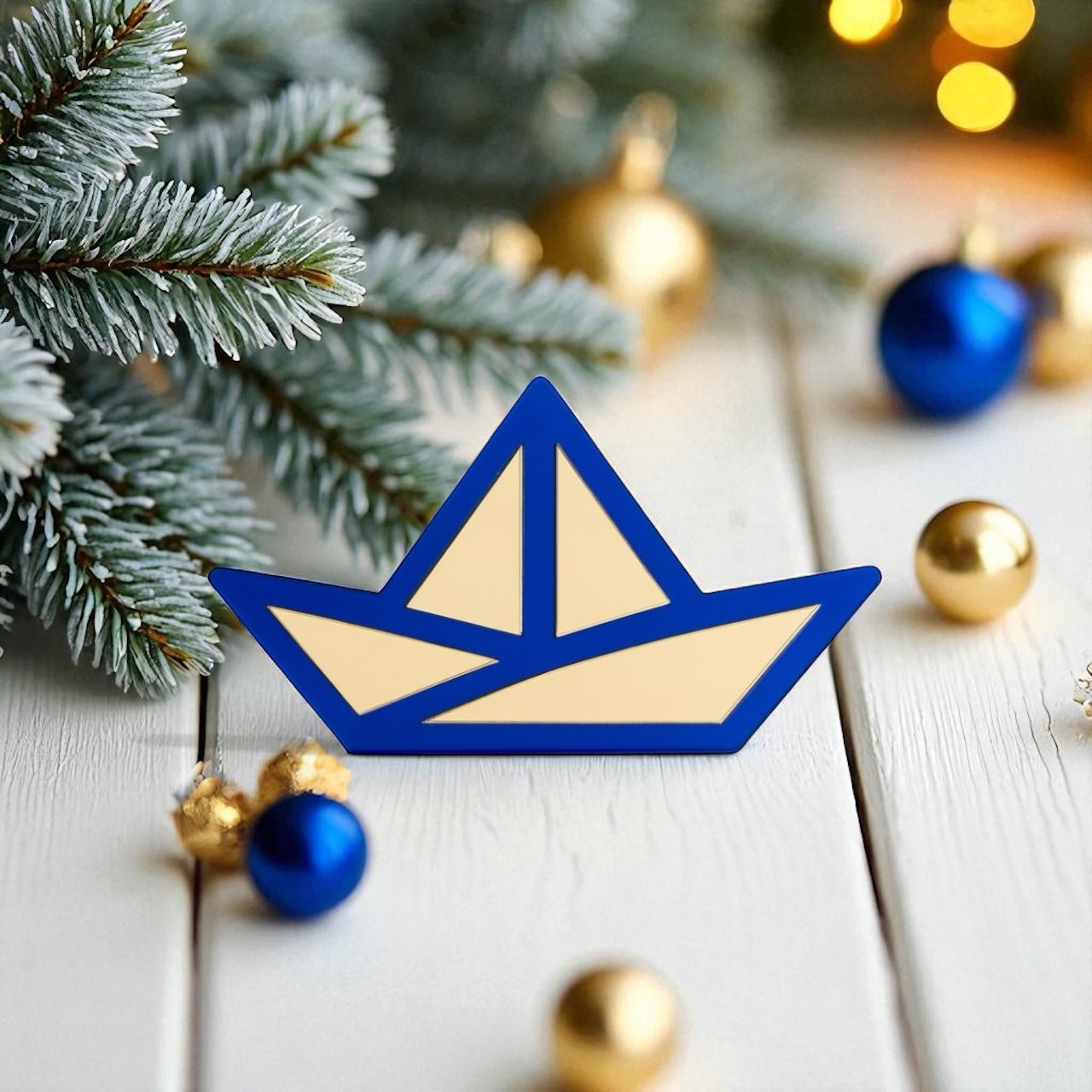 Γούρι καραβάκι από plexiglass καθρέφτη με περίγραμμα – So Cute by Dimi