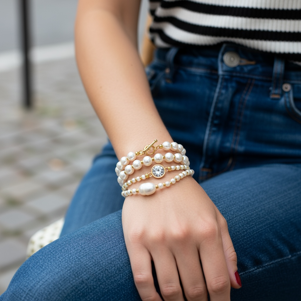 Βραχιόλι με πέρλες 8mm - So Cute by Dimi