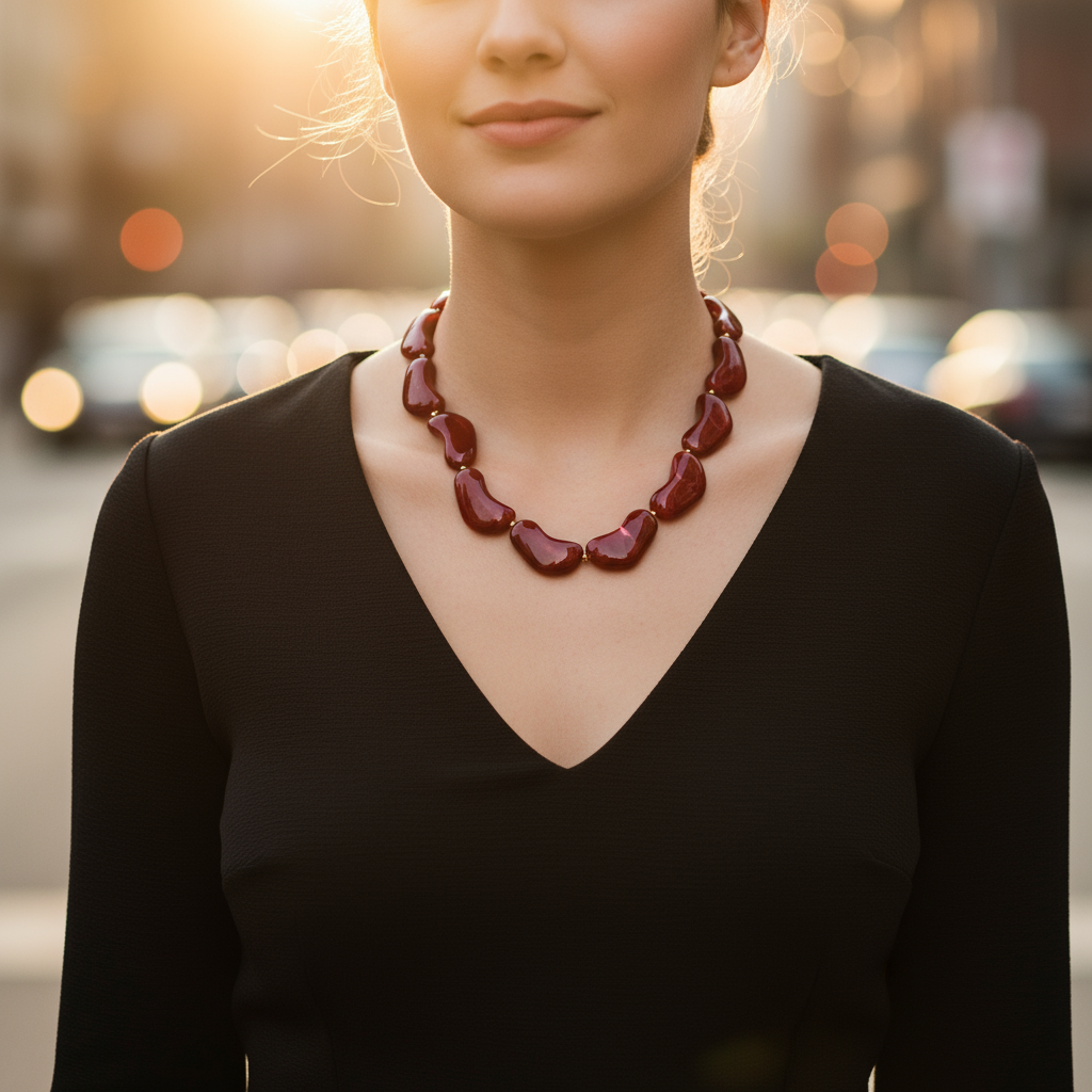 Molten Wave Necklace – Κολιέ από ρητίνη & ατσάλι σε 3 χρώματα | So Cute by Dimi